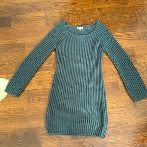 Dark grey knit sweater dress